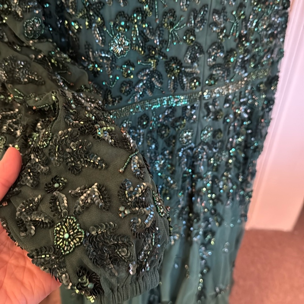 Mac Duggal Green Embellished Maxi Dress - Picture 6 of 16